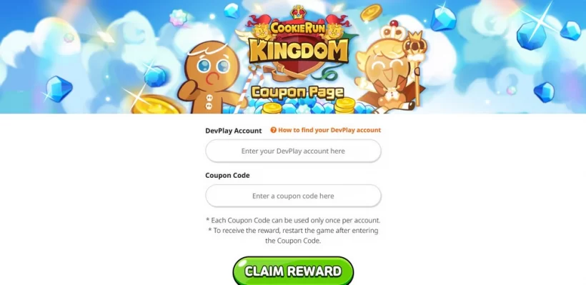 Code Cookie Run Kingdom tháng 6/2025: Nhận quà miễn phí từ vương quốc bánh quy 1 crk coupon page jpg 820 gamen.vn