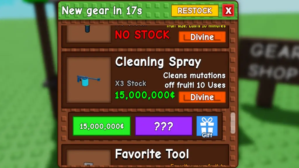 Grow a Garden: Cách lấy và sử dụng Cleaning Spray hiệu quả 1 gamen.vn Cleaning Spray in Grow a Garden Gear Shop