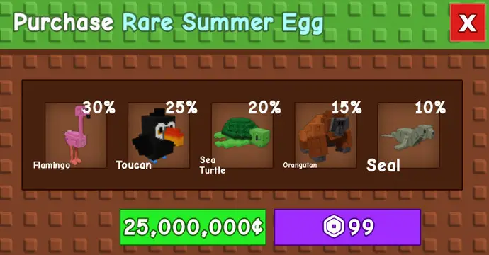 Grow a Garden: Chi tiết Rare Summer Egg và xác suất thú cưng 2 gamen.vn Grow A Garden Rare Summer Egg 5