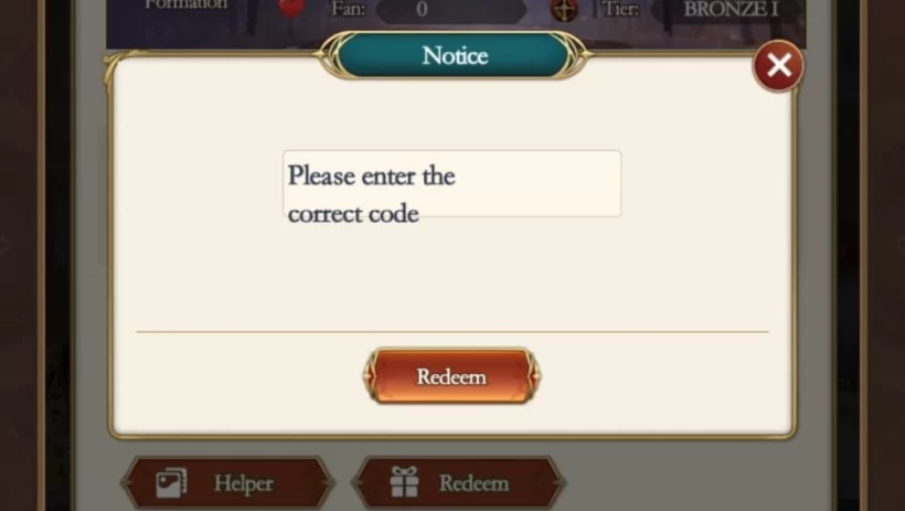 Mã code Goddess Era mới nhất cập nhật tháng 6/2025 1 goddess era code redemption window jpg 820 gamen.vn