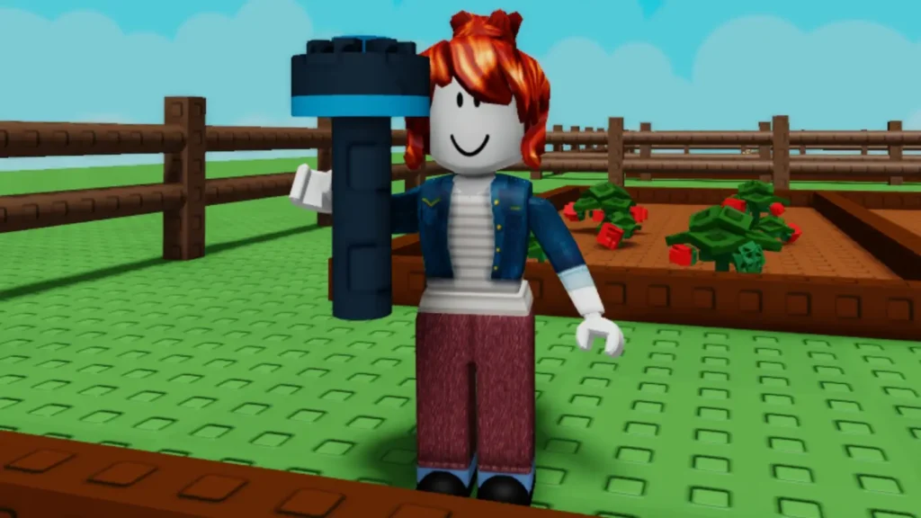 Khám phá tất cả công cụ và vị trí Gear Shop trong Grow a Garden (cập nhật tháng 06-2025) 1 roblox grow a garden player holding basic sprinkler gamen.vn